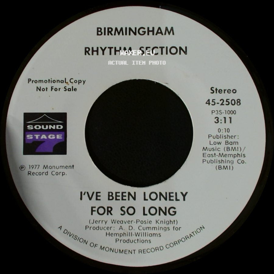 Birmingham Rhythm Section - I've Been Lonely For So Long / I've Been Lonely For So Long side B