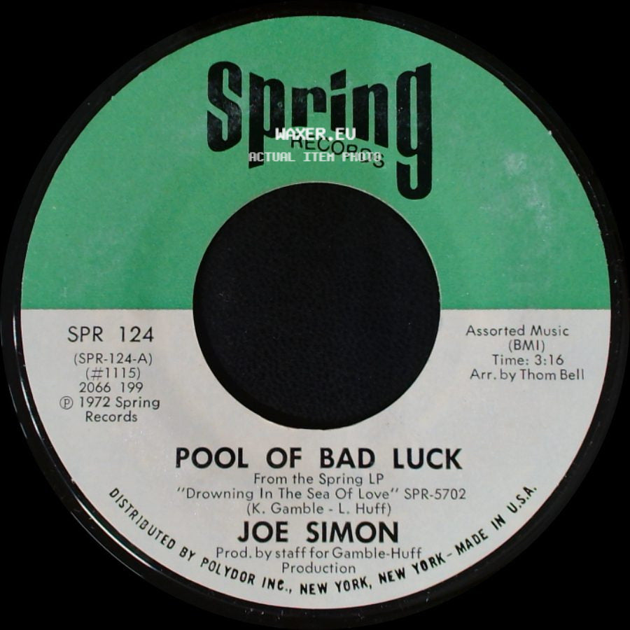 Joe Simon - Pool Of Bad Luck / Glad To Be Your Lover side A