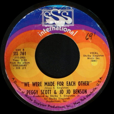 Peggy Scott & Jo Jo Benson - Soulshake / We Were Made For Each Other side B