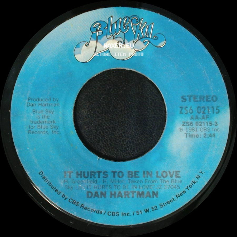 Dan Hartman - Pick It Up / It Hurts To Be In Love side B