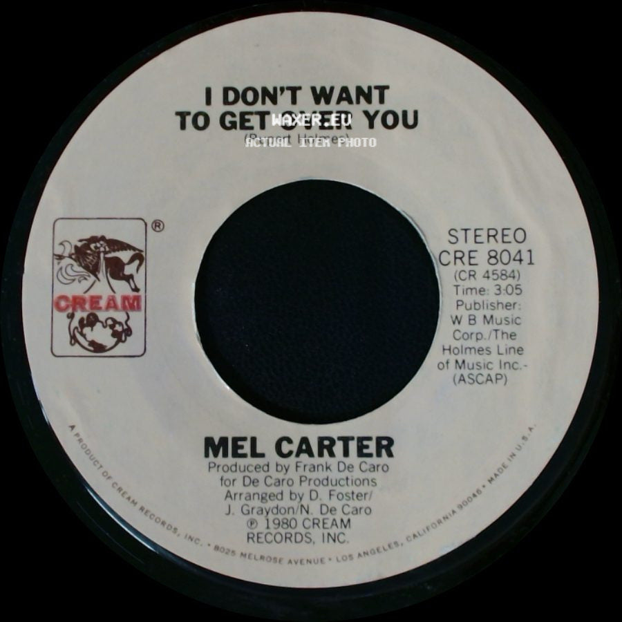 Mel Carter - You Changed My Life Again / I Don't Want To Get Over You side B