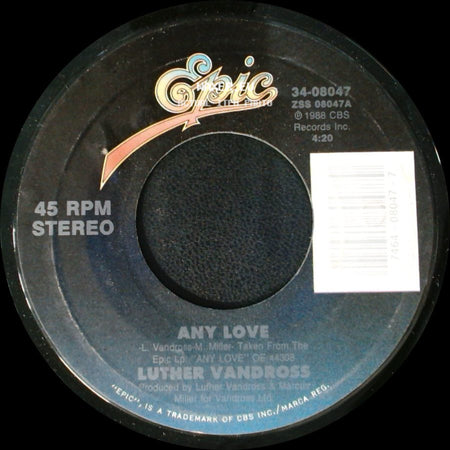 Luther Vandross - Any Love (Instrumental) / Any Love side B