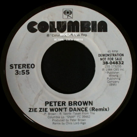 Peter Brown - Zie Zie Won't Dance (Remix) / Zie Zie Won't Dance (Remix) side B