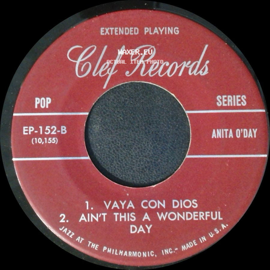 Anita O'day - Unknown Title A / Vaya Con Dios / Ain't This A Wonderful Day side B
