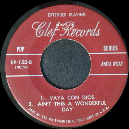Anita O'day - Unknown Title A / Vaya Con Dios / Ain't This A Wonderful Day side B