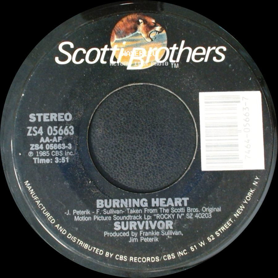 Survivor - Feels Like Love / Burning Heart side B