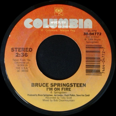Bruce Springsteen - I'm On Fire / Johnny Bye Bye side A