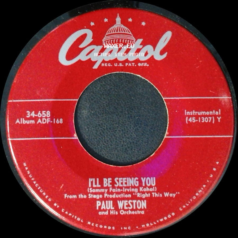 Paul Weston And His Orchestra - Love Locked Out / I'll Be Seeing You side B
