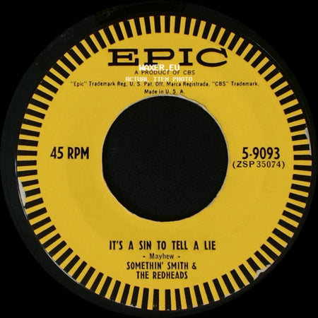 Somethin' Smith & The Redheads - My Baby Just Cares For Me / It's A Sin To Tell A Lie side B