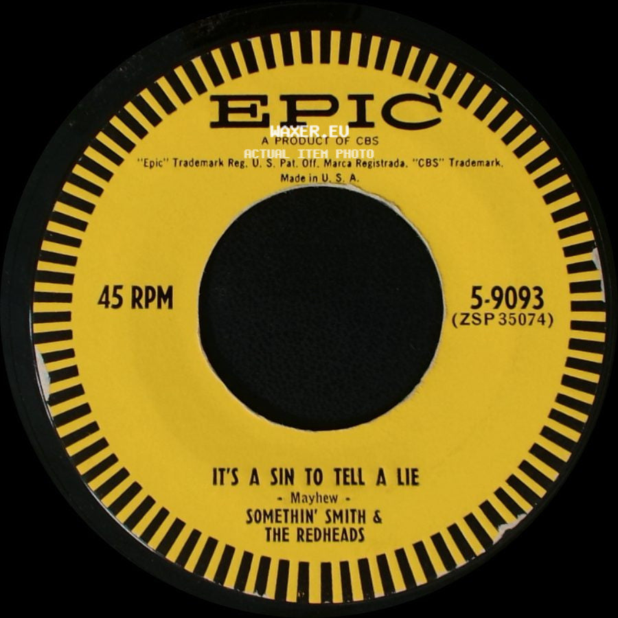 Somethin' Smith & The Redheads - My Baby Just Cares For Me / It's A Sin To Tell A Lie side B