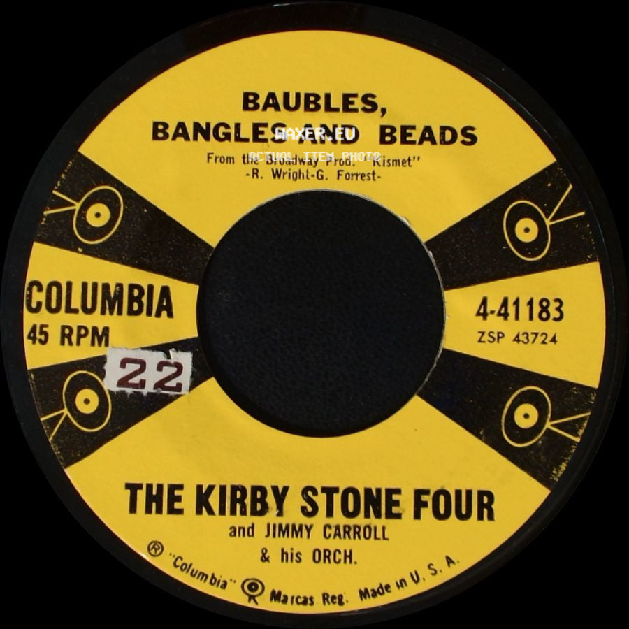 The Kirby Stone Four And Jimmy Carroll & His Orch. - Baubles, Bangles And Beads / In The Good Old Summertime / Take The Lady side A