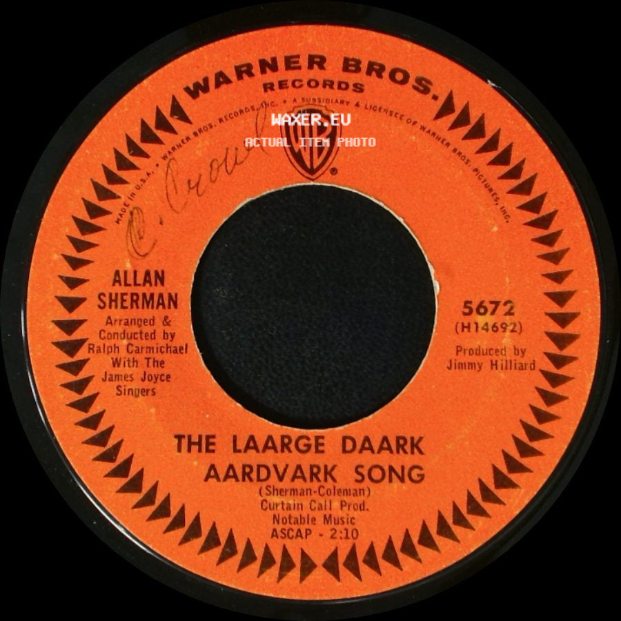 Allan Sherman - The Drinking Man's Diet / The Laarge Daark Aardvark Song side B
