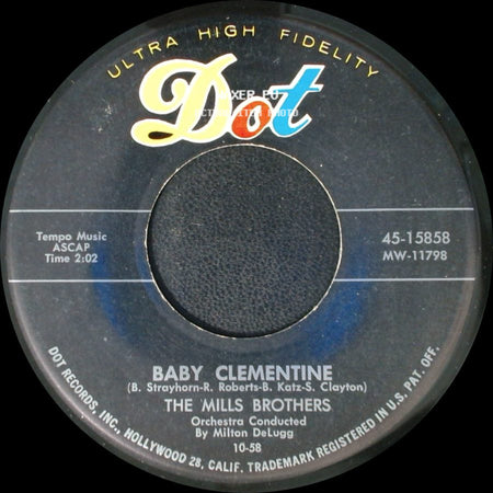 The Mills Brothers - Yellow Bird / Baby Clementine side B