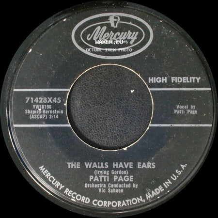 Patti Page - The Walls Have Ears / My Promise side A