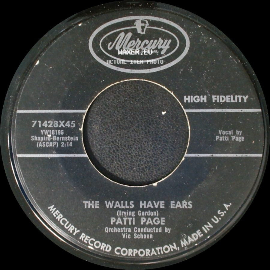 Patti Page - The Walls Have Ears / My Promise side A