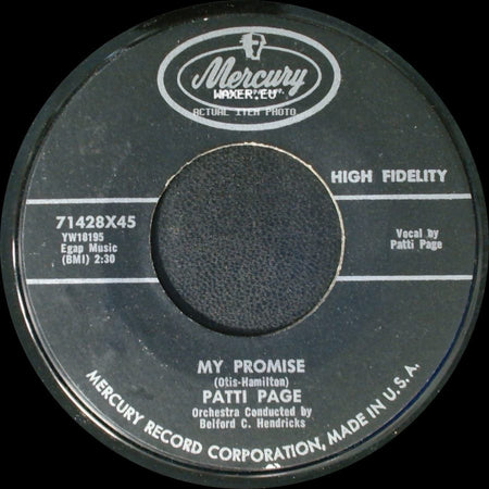 Patti Page - The Walls Have Ears / My Promise side B