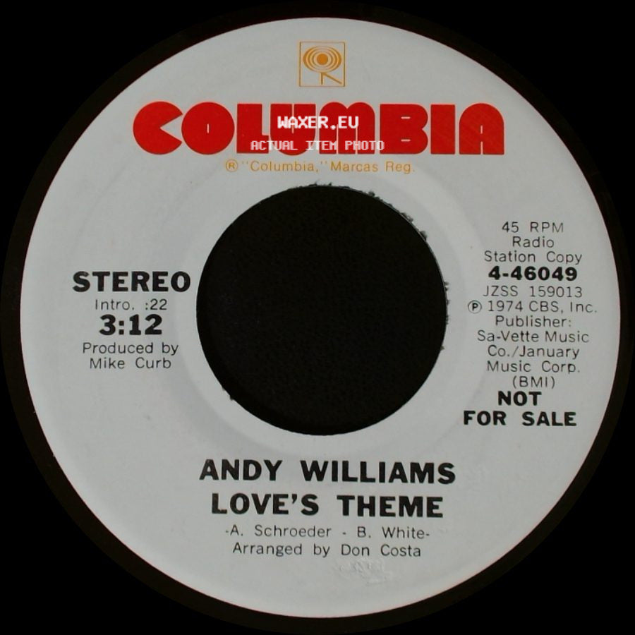 Andy Williams - Love's Theme / Love's Theme side A