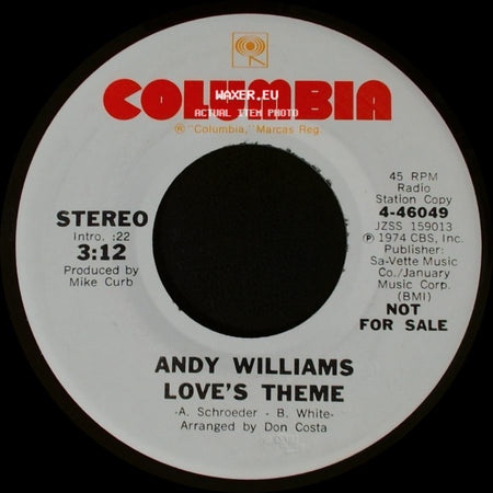 Andy Williams - Love's Theme / Love's Theme side A