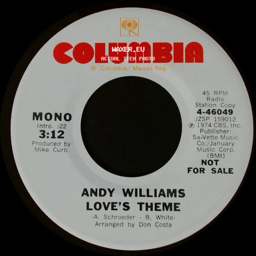 Andy Williams - Love's Theme / Love's Theme side B