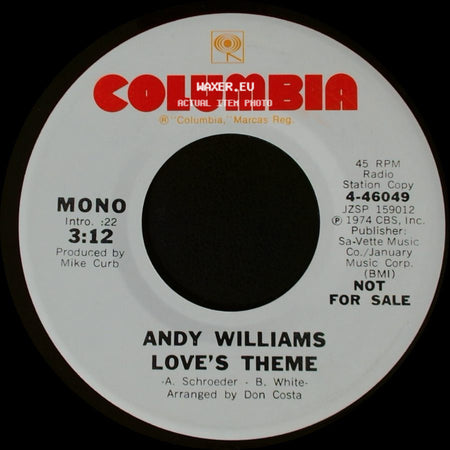 Andy Williams - Love's Theme / Love's Theme side B