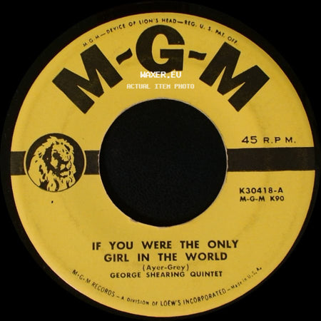 George Shearing Quintet - If You Were The Only Girl In The World / Midnight Mood side A