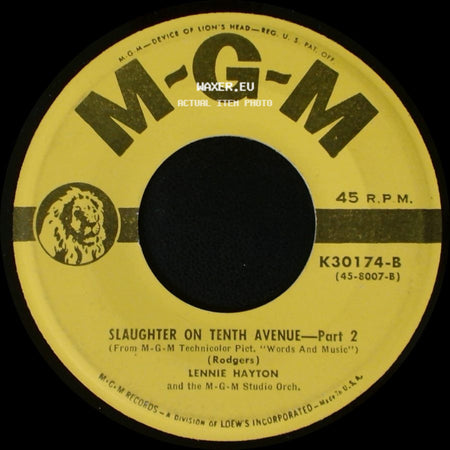 Lennie Hayton And The M-G-M Studio Orch. - Slaughter On Tenth Avenue - Part 1 / Slaughter On Tenth Avenue - Part 2 side B