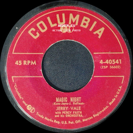 Jerry Vale With Percy Faith And His Orchestra / Jerry Vale - Magic Night / Heaven Came Down To Earth side A