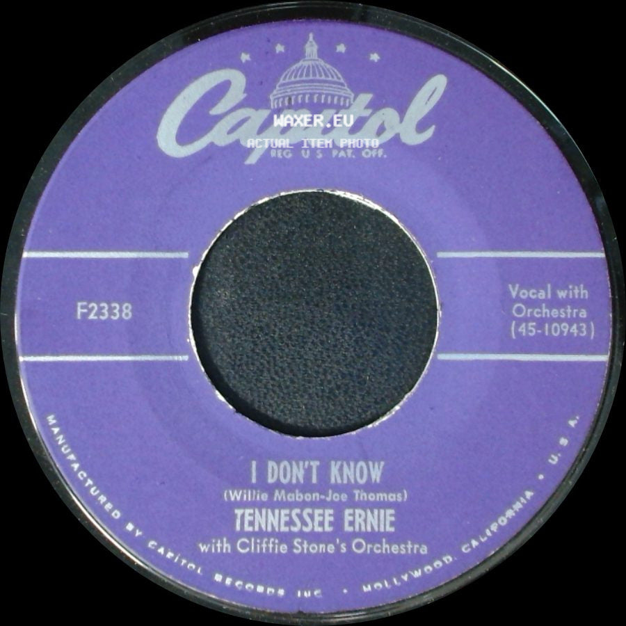 Tennessee Ernie - Sweet Temptation / I Don't Know side B