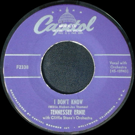 Tennessee Ernie - Sweet Temptation / I Don't Know side B