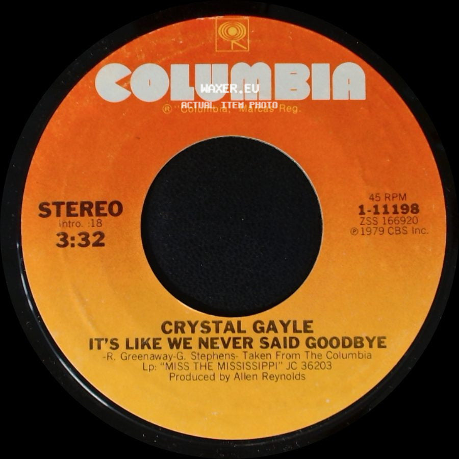 Crystal Gayle - Don't Go My Love / It's Like We Never Said Goodbye side B