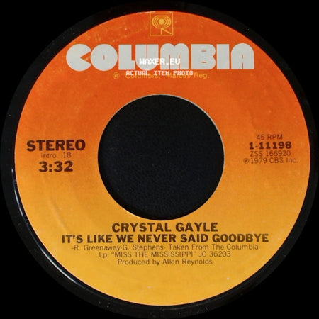 Crystal Gayle - Don't Go My Love / It's Like We Never Said Goodbye side B