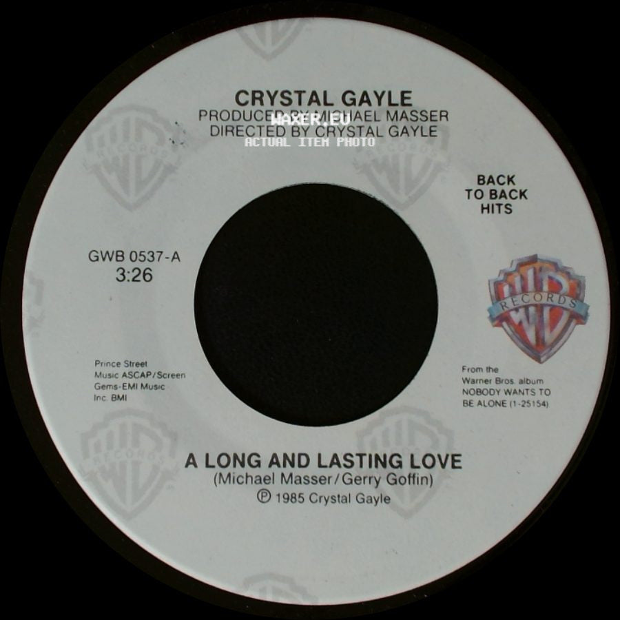 Crystal Gayle - A Long And Lasting Love / Nobody Wants To Be Alone side A