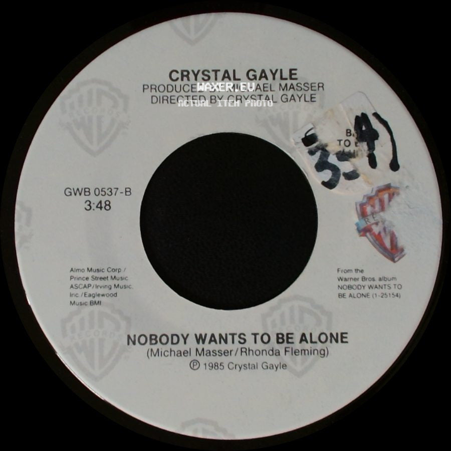 Crystal Gayle - A Long And Lasting Love / Nobody Wants To Be Alone side B