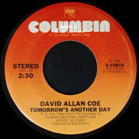 David Allan Coe - If This Is Just A Game / Tomorrow's Another Day side B