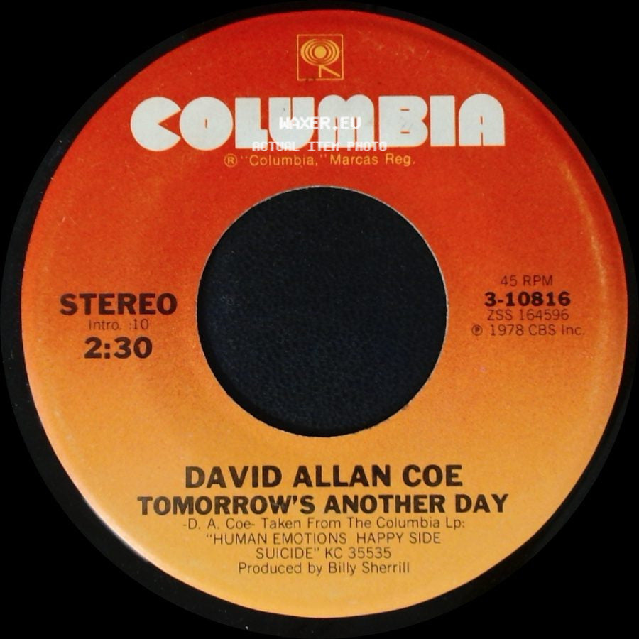 David Allan Coe - If This Is Just A Game / Tomorrow's Another Day side B
