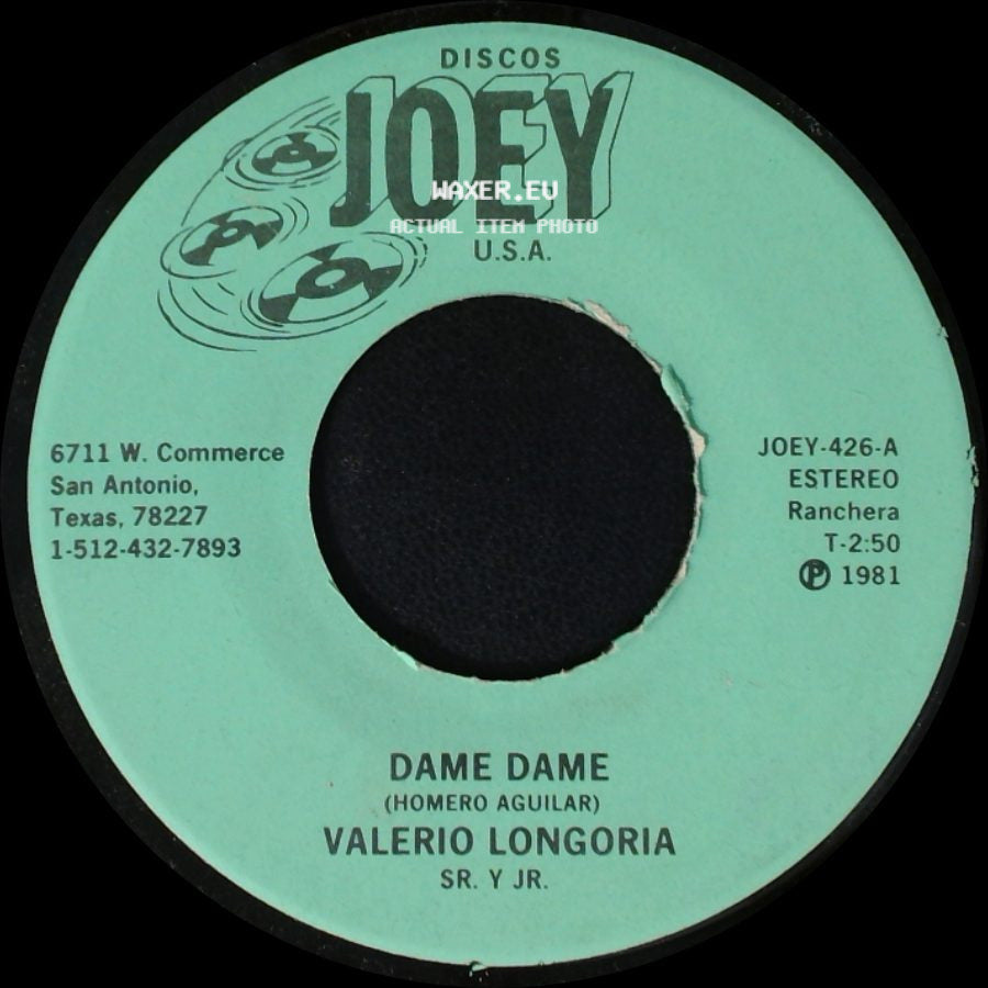 Valerio Longoria Sr. Y Jr. - Dame Dame / La Troquita side A