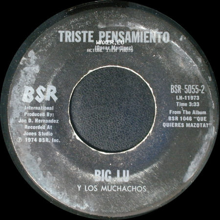 Big Lu Y Los Muchachos - Triste Pensamiento / Yo Te Quiero Mucho side A
