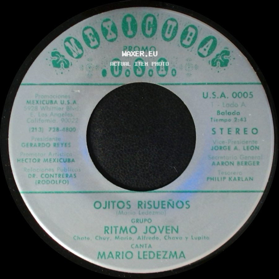Mario Ledezma / Ritmo Joven - Ojitos Risueños / Y......! side A