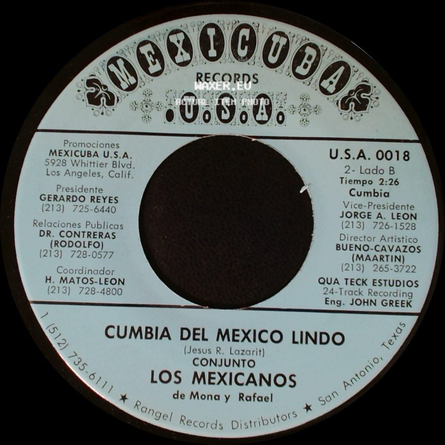 Grupo Los Mexicanos De Mona Y Rafael / Conjunto Los Mexicanos De Mona Y Rafael - Hoy Pensando / Cumbia Del Mexico Lindo side B