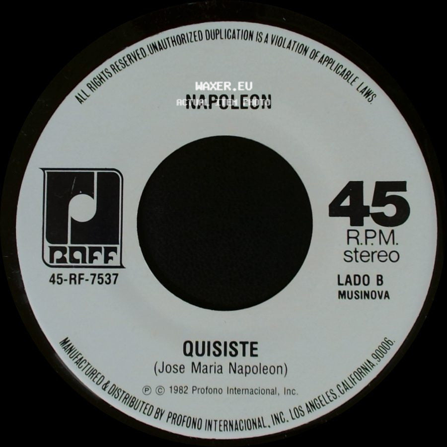 Napoleon - Dejame / Quisiste side B