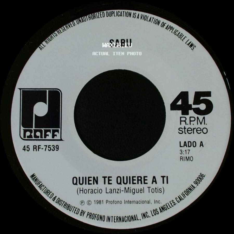 Sabu - Quien Te Quiere A Ti / Señora side A