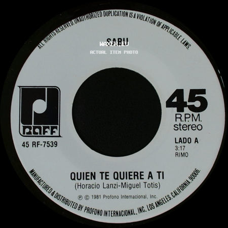 Sabu - Quien Te Quiere A Ti / Señora side A
