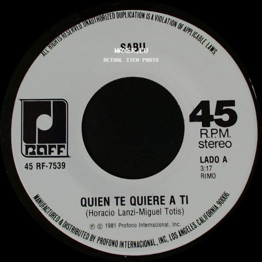 Sabu - Quien Te Quiere A Ti / Señora side A