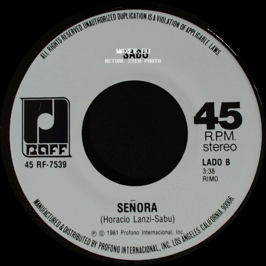 Sabu - Quien Te Quiere A Ti / Señora side B