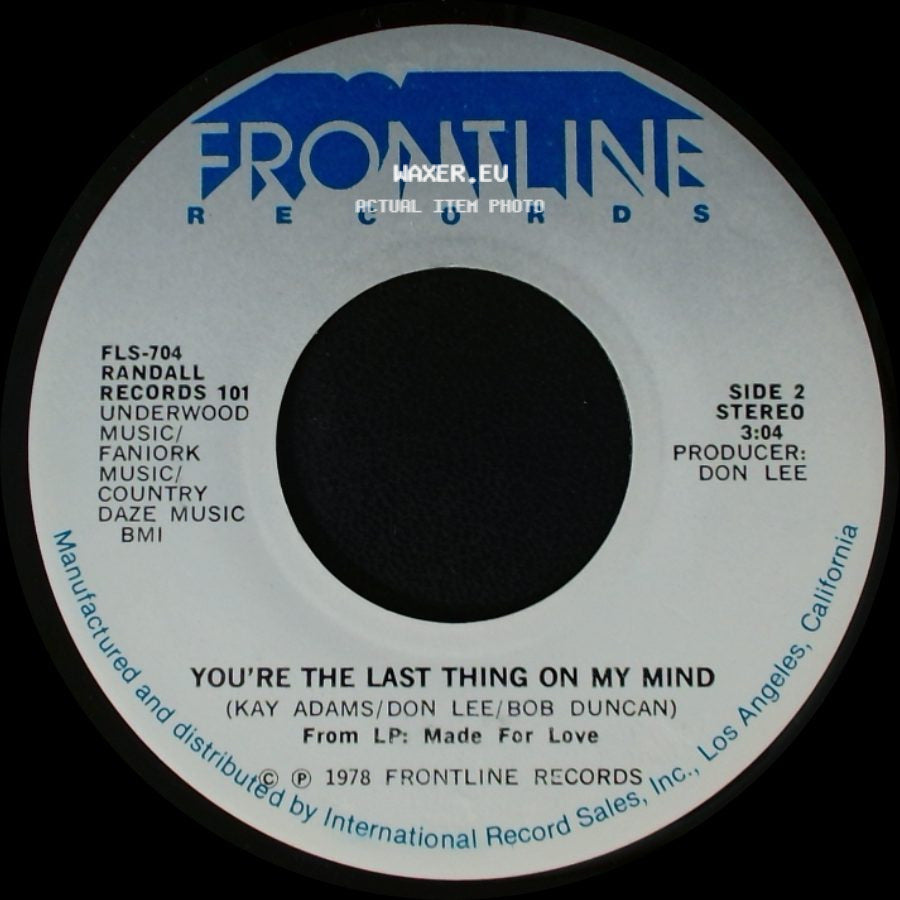 Randall / Randall Records 101 - You Show Me Yours & I'll Show You Mine / You're The Last Thing On My Mind side B