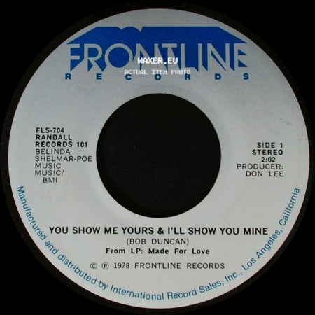 Randall Records 101 / Randall - You Show Me Yours & I'll Show You Mine / You're The Last Thing On My Mind side A