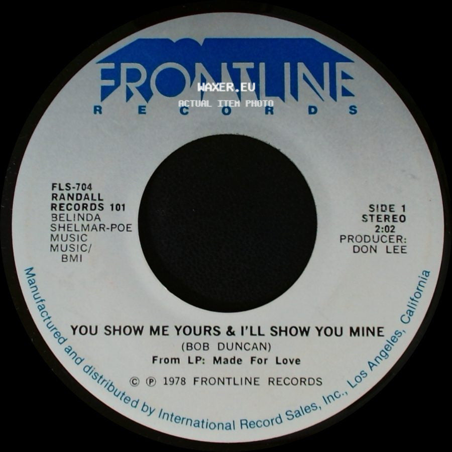 Randall Records 101 / Randall - You Show Me Yours & I'll Show You Mine / You're The Last Thing On My Mind side A