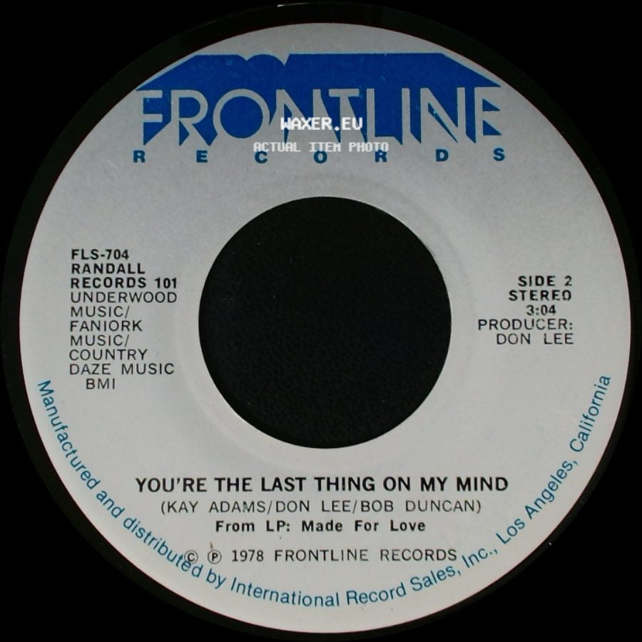 Randall Records 101 / Randall - You Show Me Yours & I'll Show You Mine / You're The Last Thing On My Mind side B