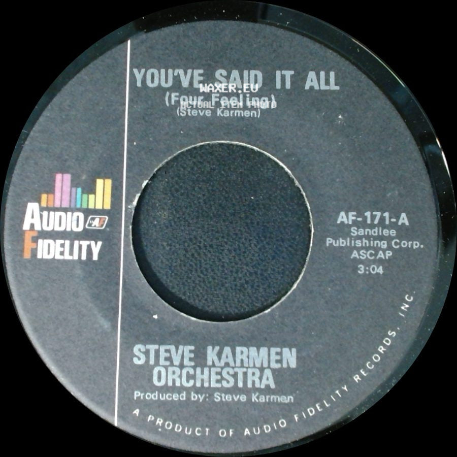 Steve Karmen Orchestra - You've Said It All (Tuba Version) / You've Said It All (Four Feeling) side B