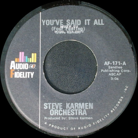 Steve Karmen Orchestra - You've Said It All (Four Feeling) / You've Said It All (Tuba Version) side A